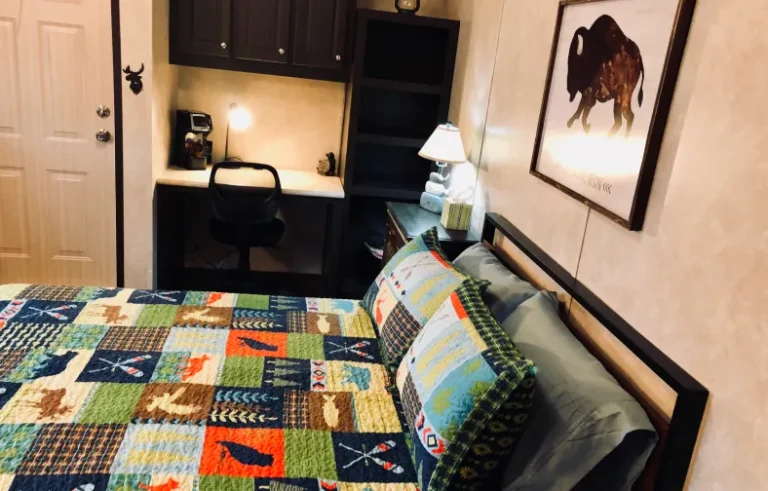 Bed with study table