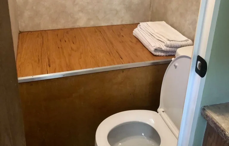 Water closet and towels