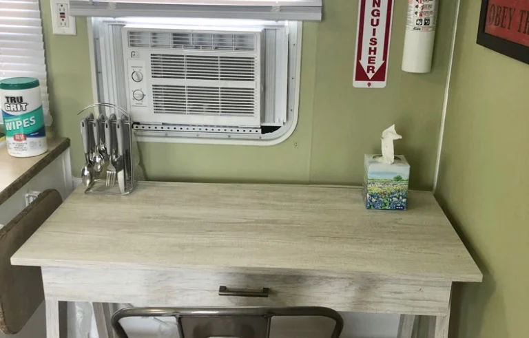 Desk and AC window unit
